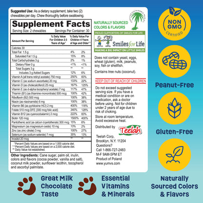 Gomitas sabor chocolate YUM-V multivitamínicas para niños saludables