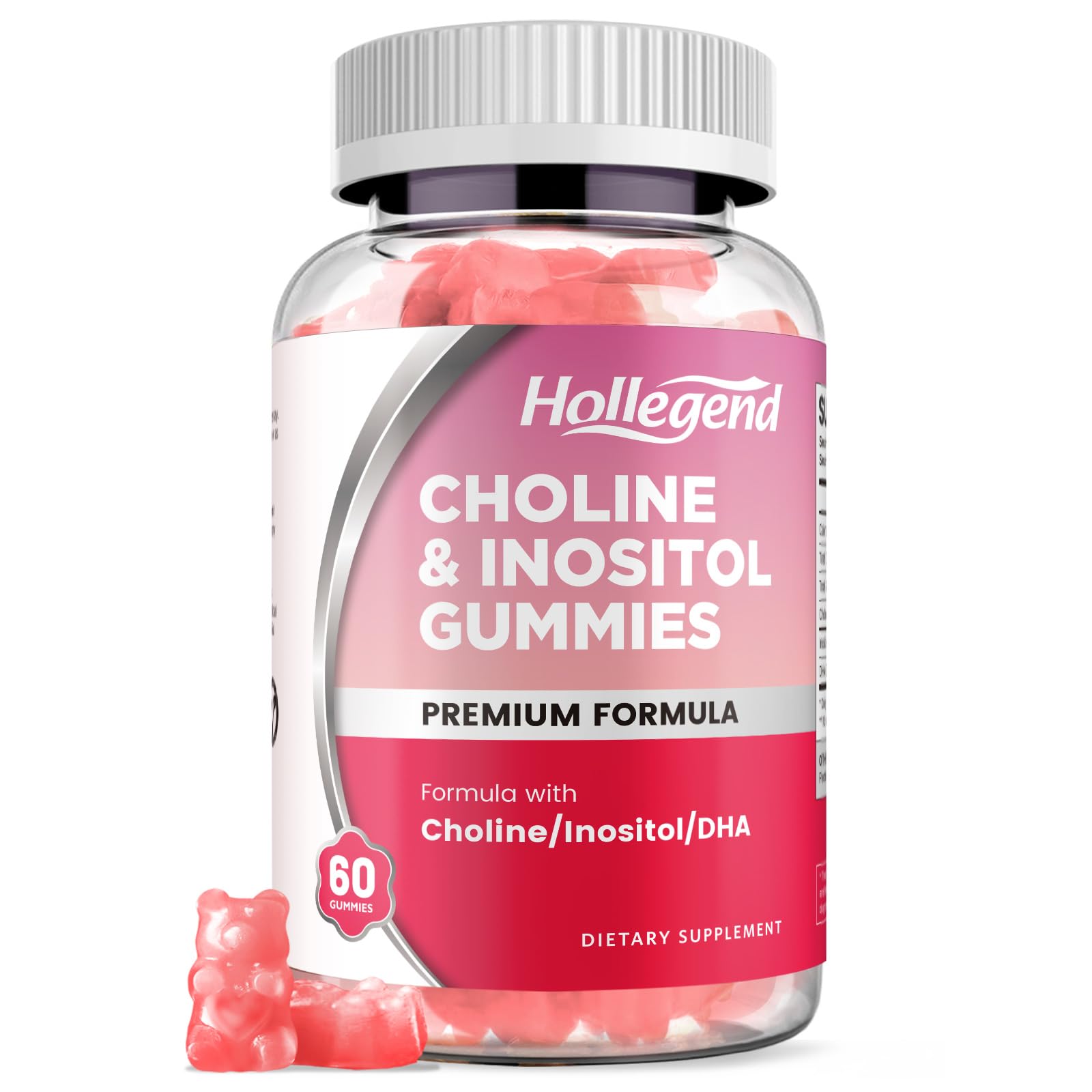 Gomitas colina inositol DHA HOLLEGEND veganas sabor fresa