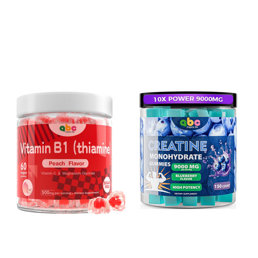 Paquete de gomitas de creatina monohidrato con vitamina B1 para adultos