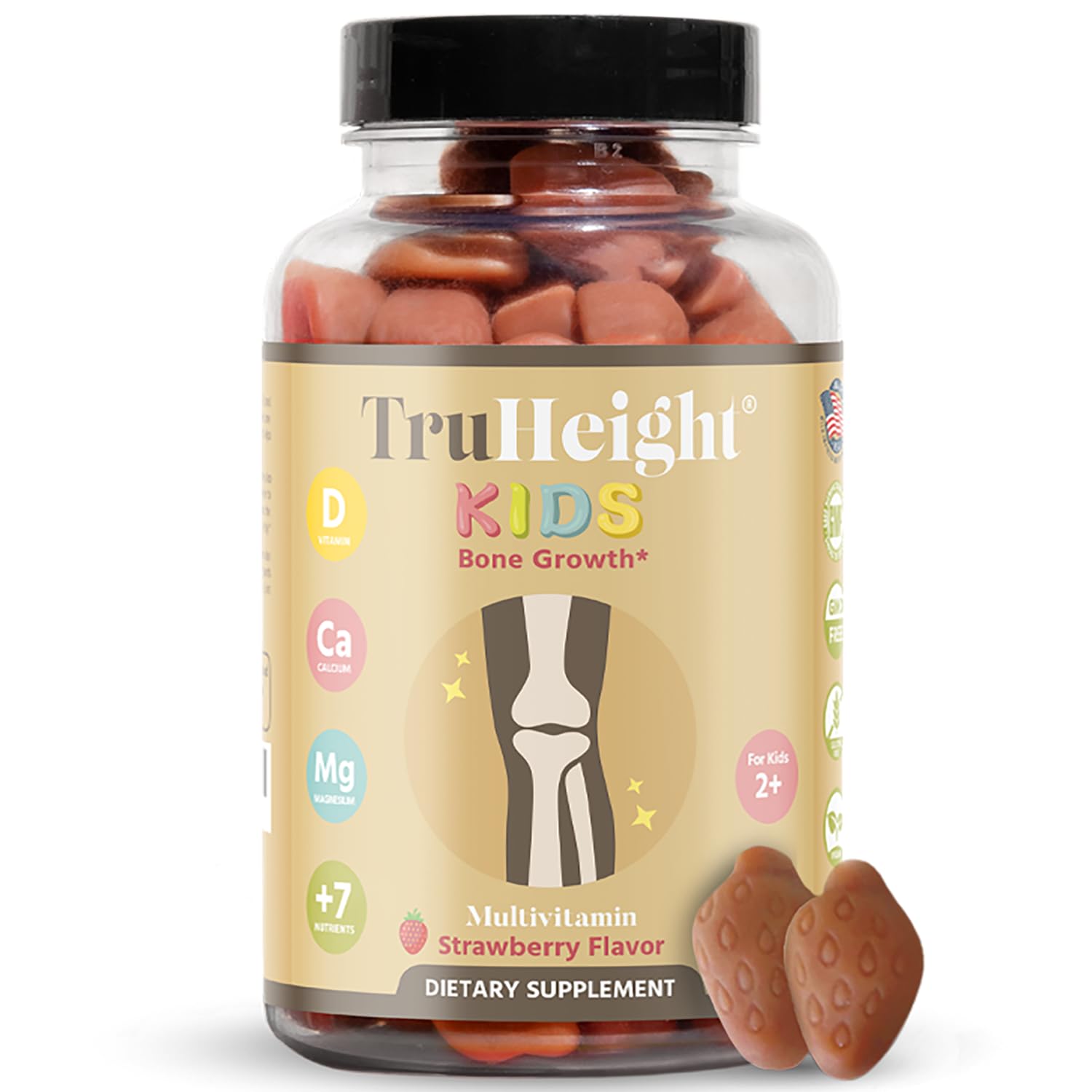 Botella de gomitas TruHeight para el crecimiento óseo infantil