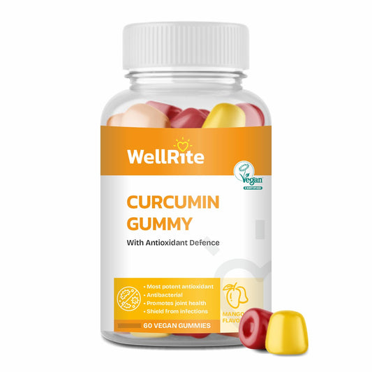 Gomitas de curcumina Wellrite con defensa antioxidante, sabor mango