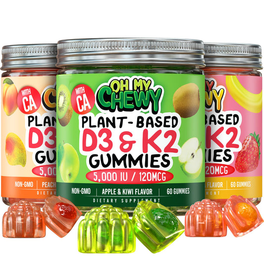 Paquete gomitas D3K2 OH MY CHEWY 3 frascos sabores variados