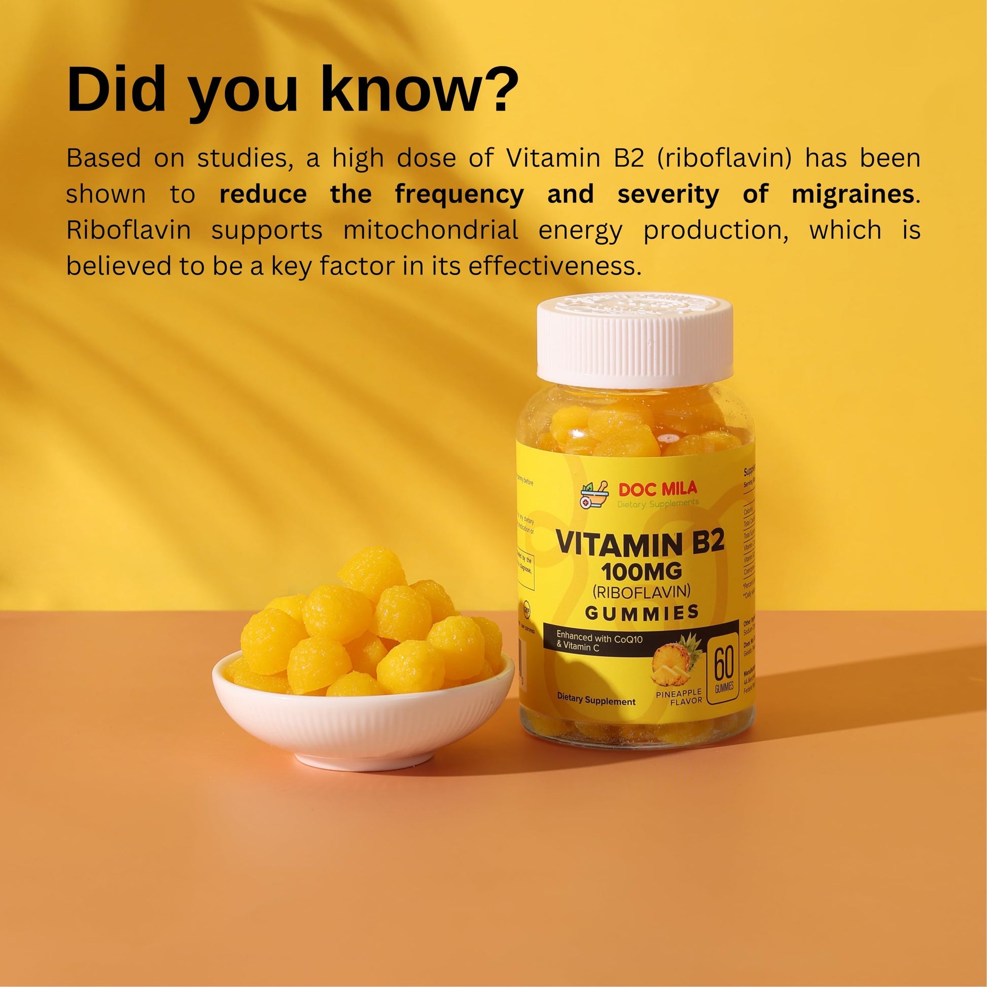 Gomitas Doc Mila vitamina B2 100mg fácil y delicioso consumo