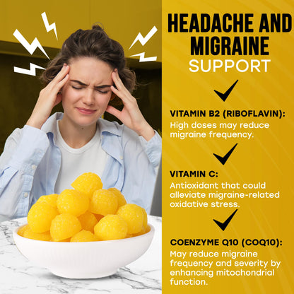Gomitas Doc Mila vitamina B2 para alivio de migraña y energía