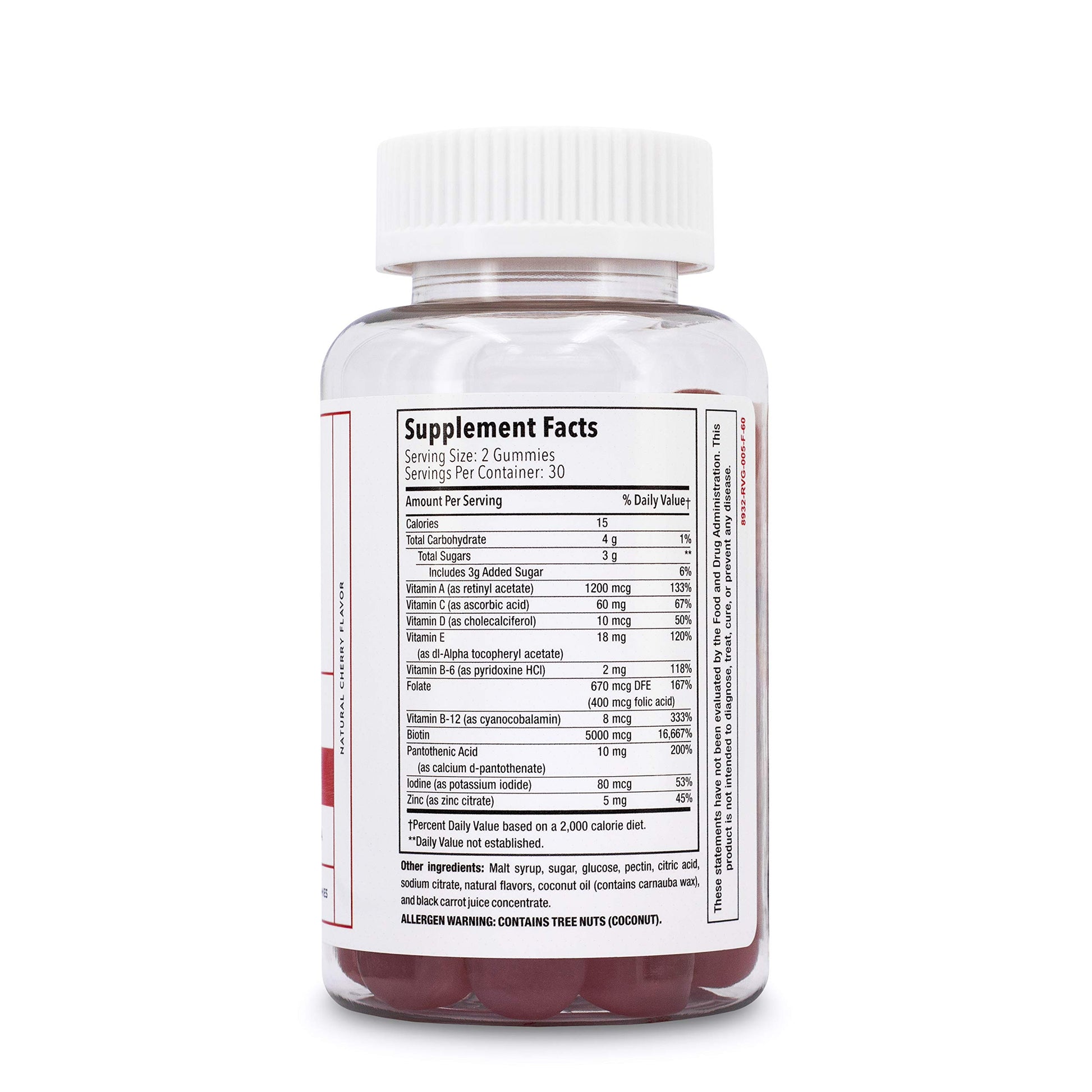 Gomitas sabor cereza Elon biotina 5000 mcg para cabello piel