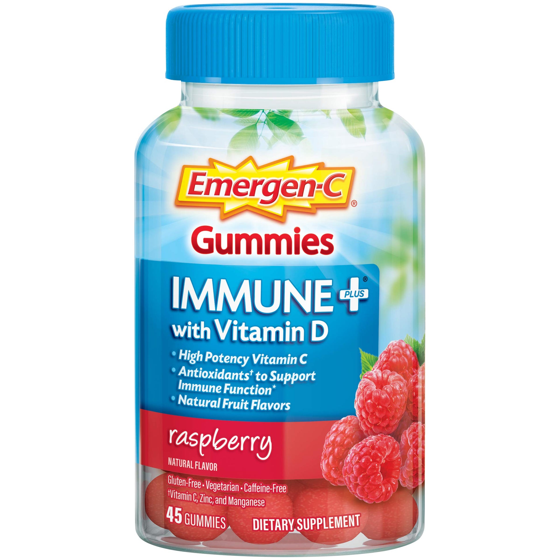 Frasco gomitas Emergen-C Immune+ vitamina C 750mg sabor frambuesa