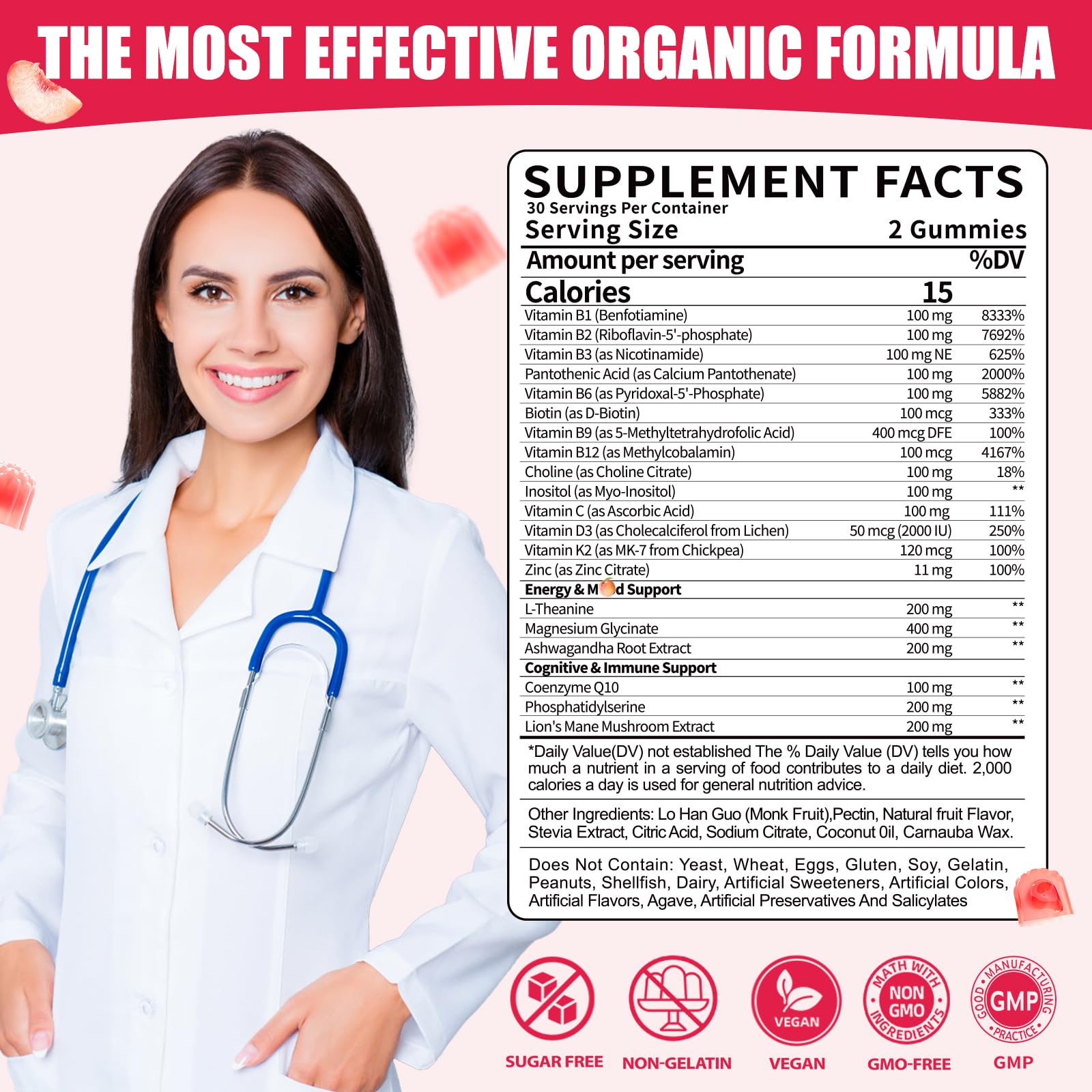 Gomitas Fajeckma vitaminadas con ingredientes naturales y Ashwagandha