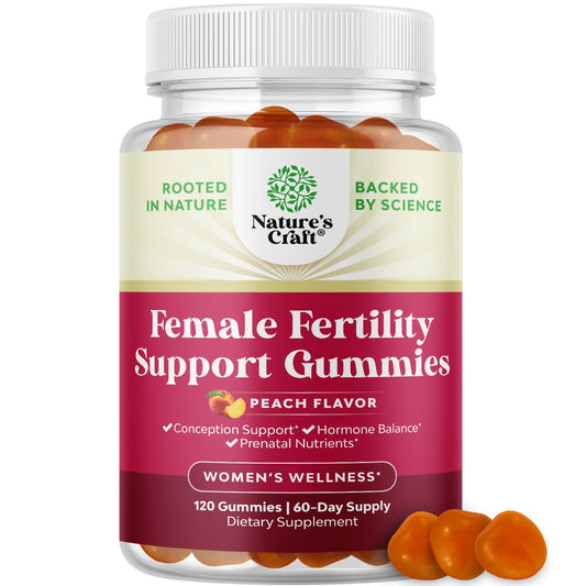 Gomitas fertilidad mujer Natures Craft 120 unidades durazno jugoso