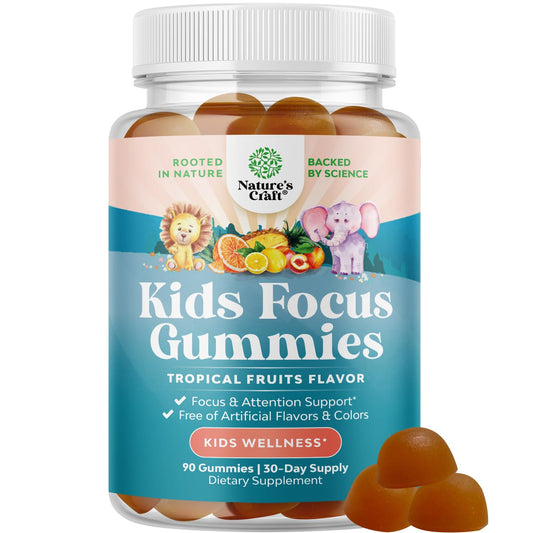 Frasco de gomitas focus infantil de Nature's Craft