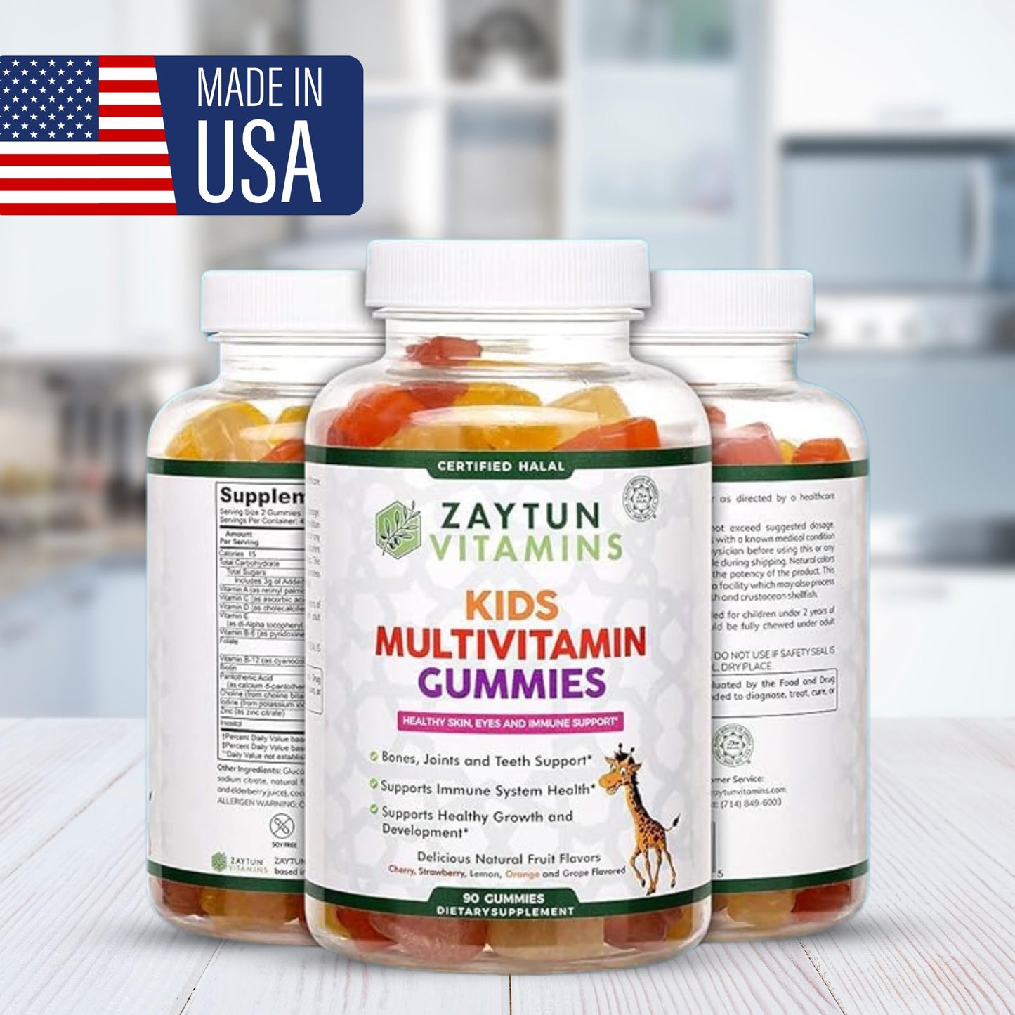 Hechas en USA, gomitas Zaytun para niños multivitamínicas