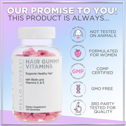 Gomitas Hello Lovely para apoyo del crecimiento del cabello