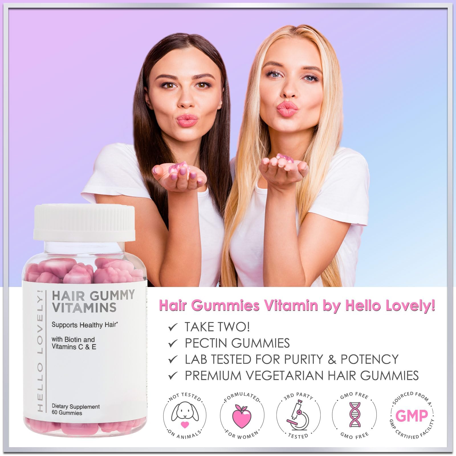 Gomitas Hello Lovely para crecimiento capilar y salud uñas