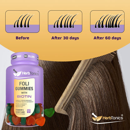 Gomitas Herbtonics sin azúcar para cabello y uñas fuertes