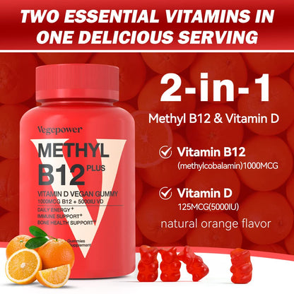 Gomitas de hierro y vitaminas VEGEPOWER para adultos y niños