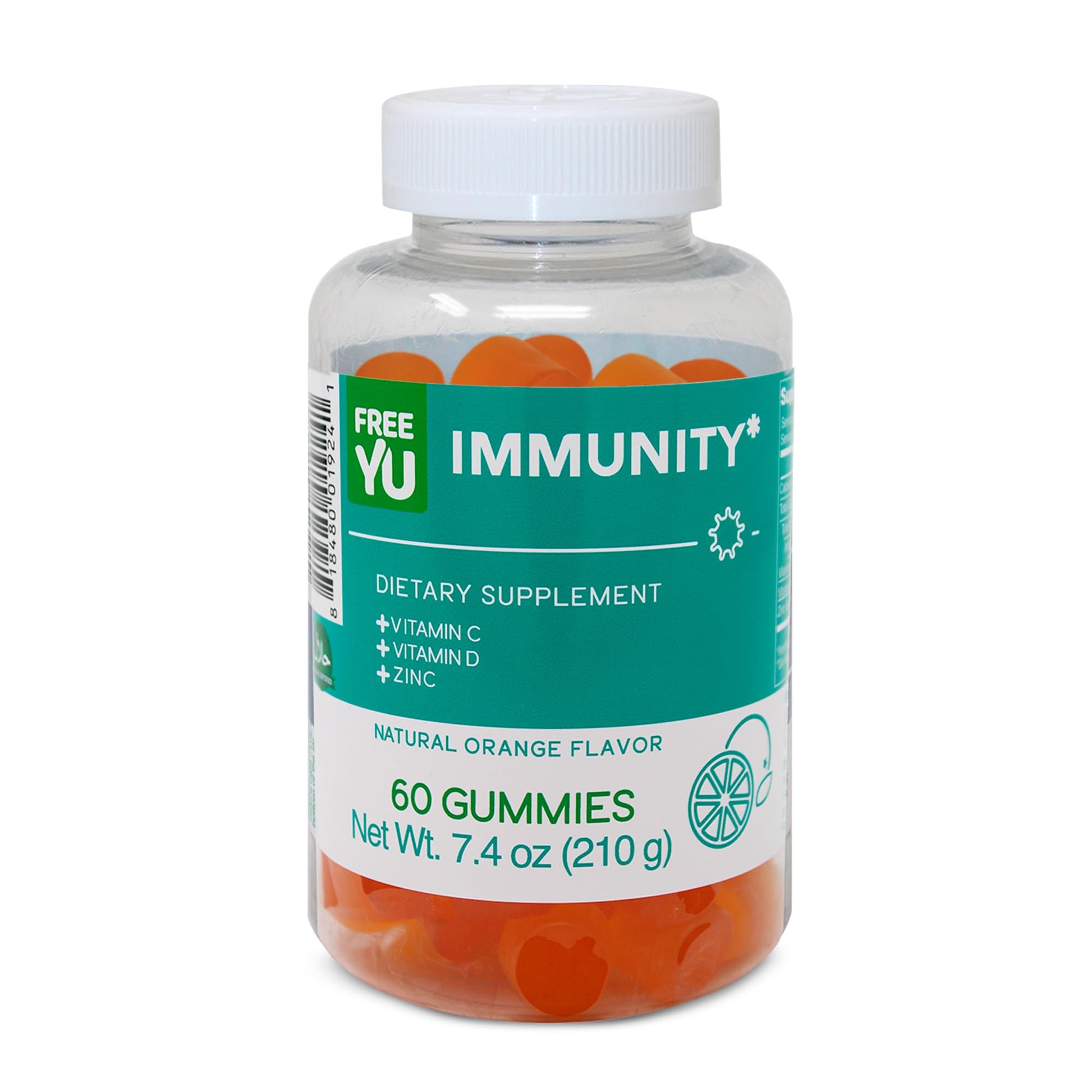 Envase de Gomitas de Inmunidad FREEYU con vitaminas y zinc.