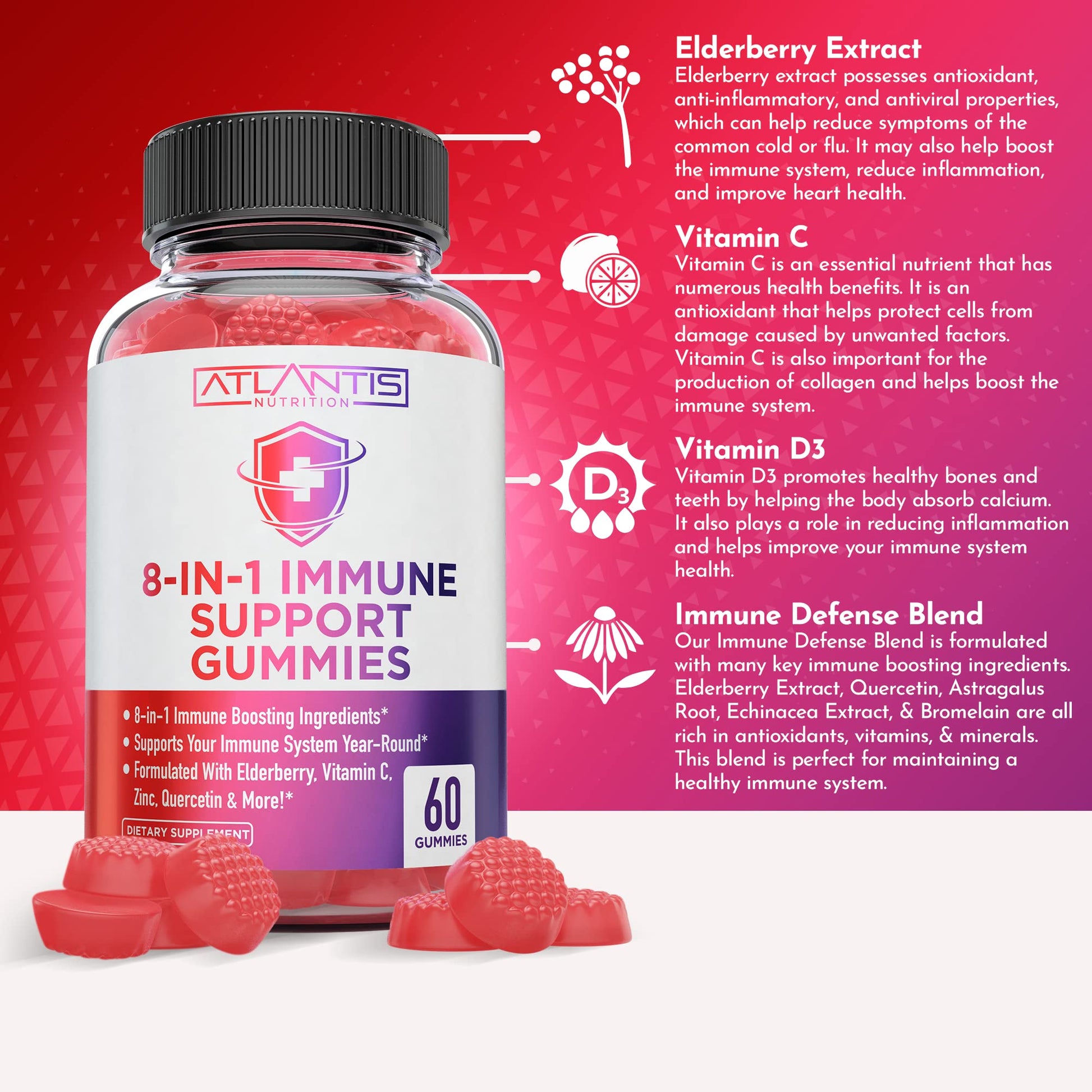 Gomitas inmunidad y relajación Atlantis Nutrition