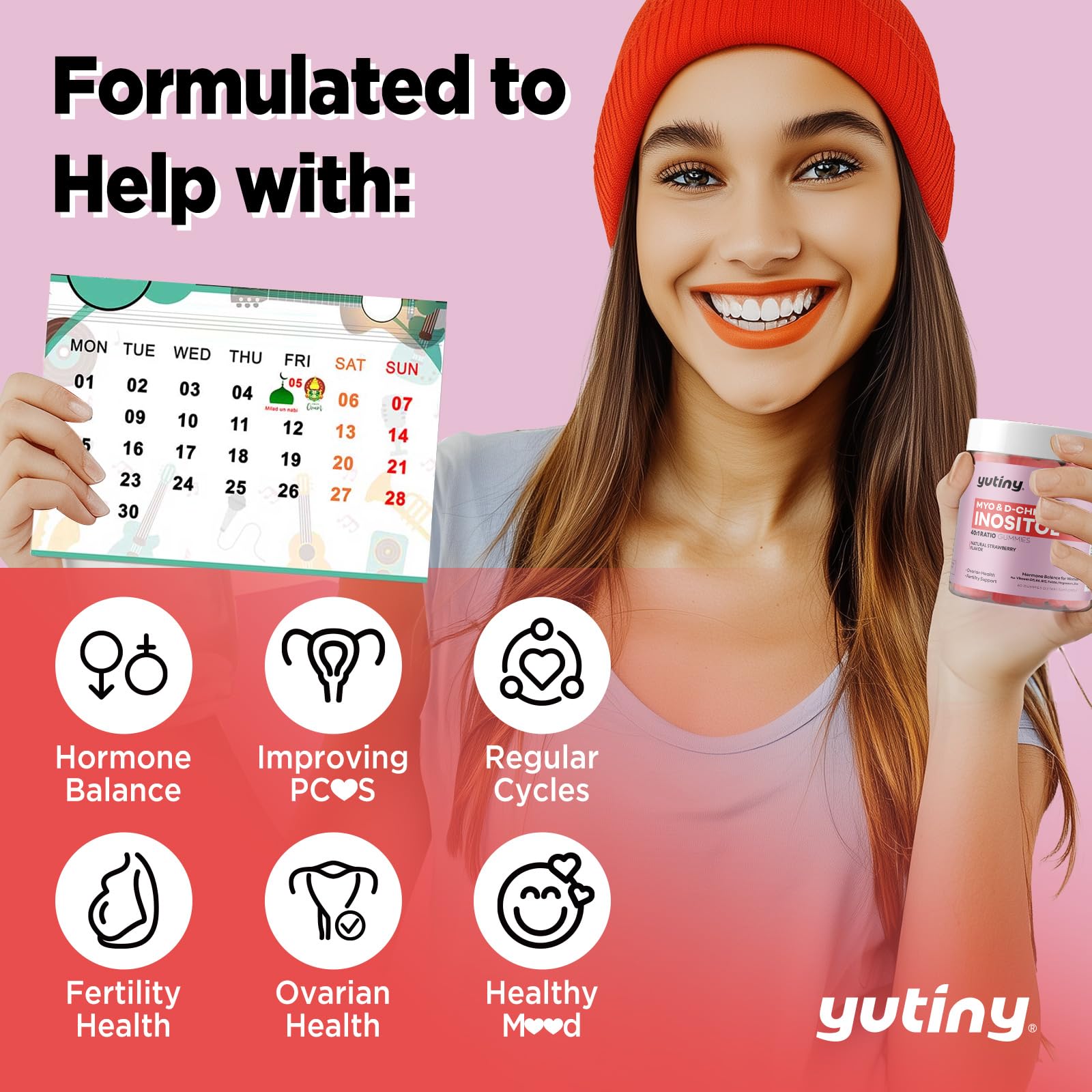 Gomitas inositol Yutiny con vitaminas para mujeres