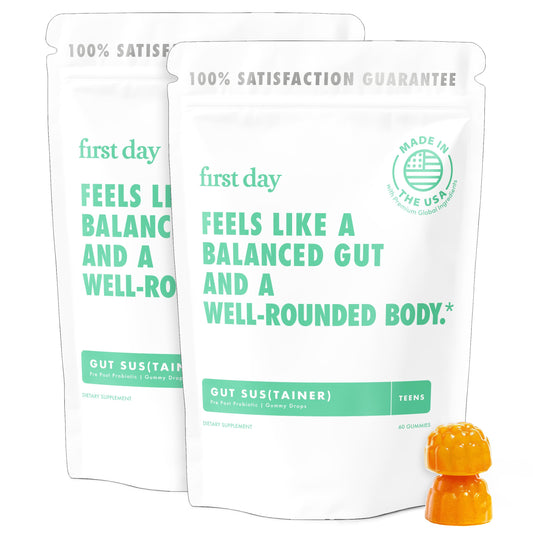 Paquete de gomitas para el intestino y salud integral.