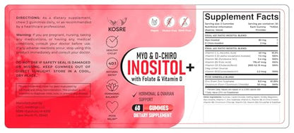 Gomitas KOSRE vitamina D3 y folato para soporte hormonal mujer