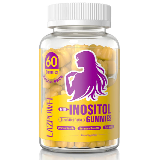 Paquete de gomitas Lazpowfi con inositol y vitaminas para soporte nutricional