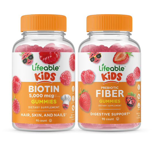 Gomitas Lifeable biotina y fibra prebiótica para niños y adultos