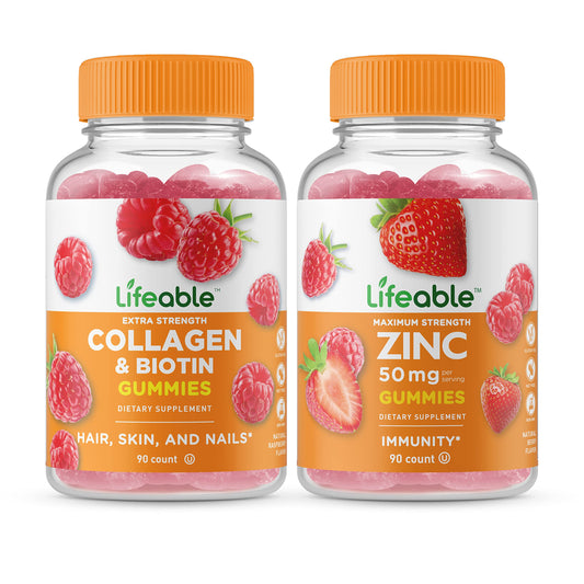 Gomitas Lifeable colágeno biotina zinc suplemento