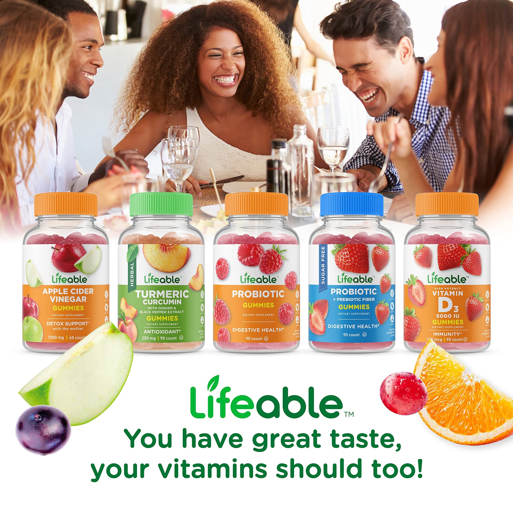 Gomitas Lifeable con fibra prebiótica y vitamina D naturales