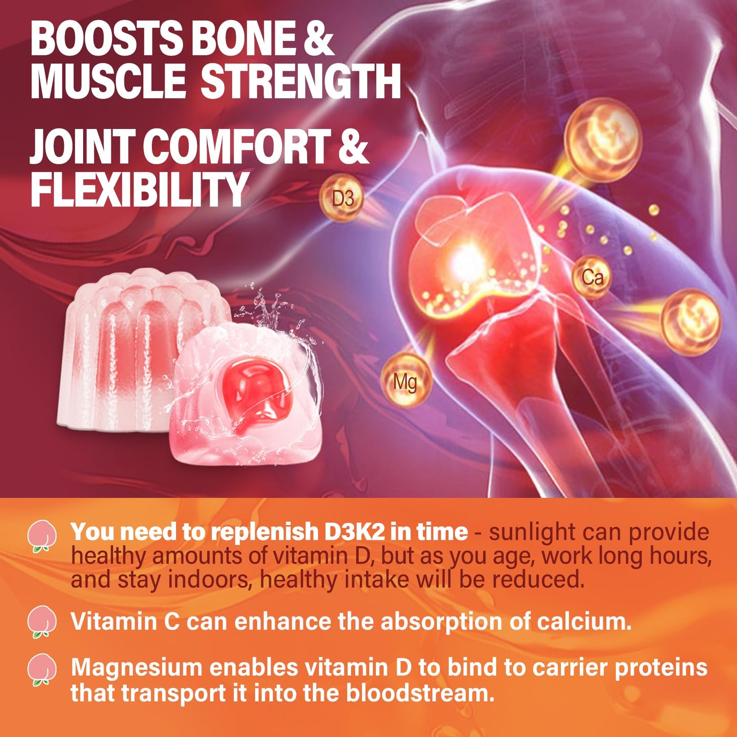 Gomitas LILICARE con calcio, vitamina C, magnesium y K2 MK7