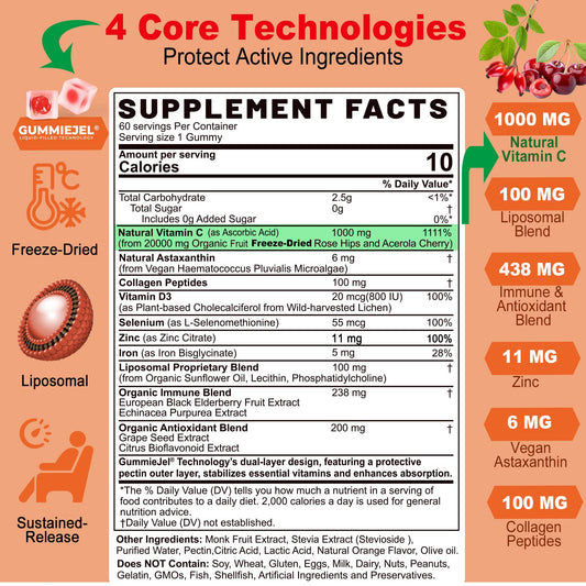 Gomitas LILICARE Vitamina C 1000 mg y Benfotiamina 300 mg