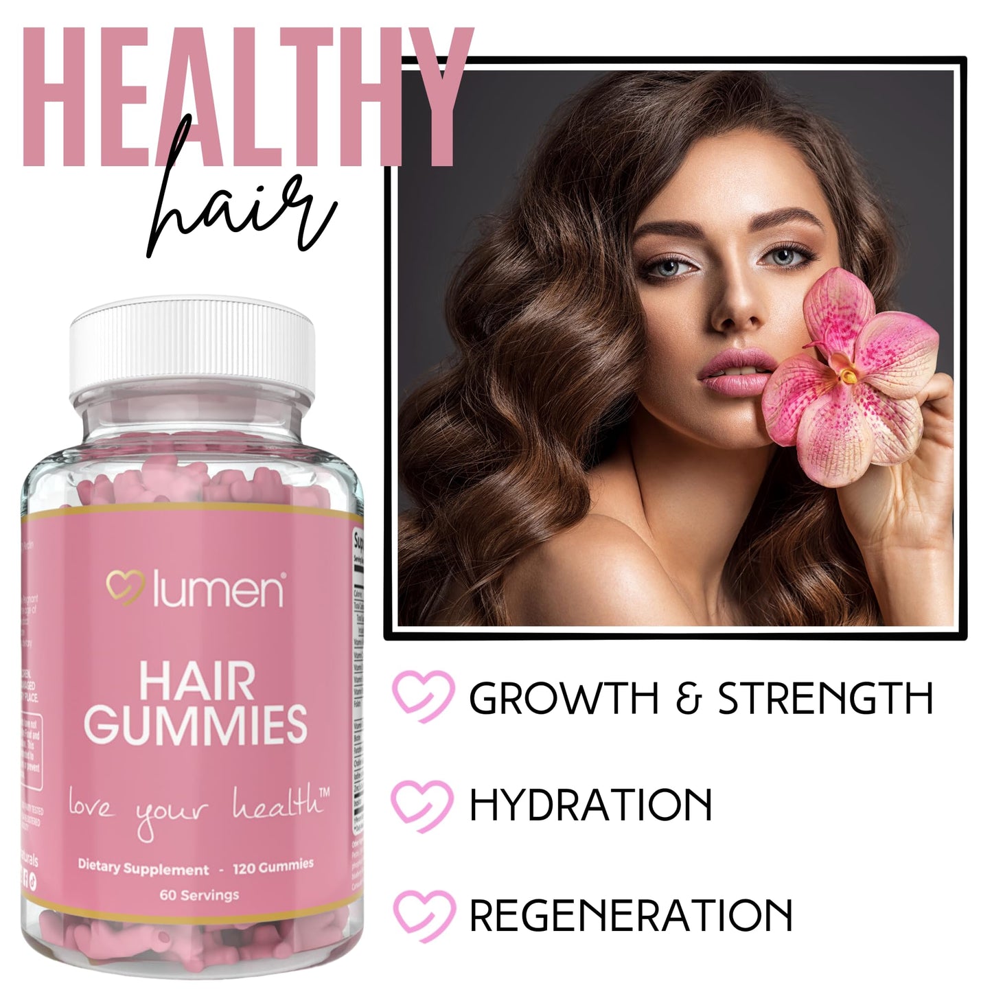 Gomitas Lumen Naturals 120 unidades para cabello