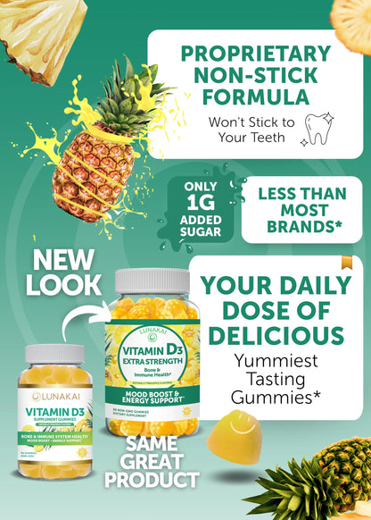 Gomitas Lunakai vitamina d3 naranja sabor natural