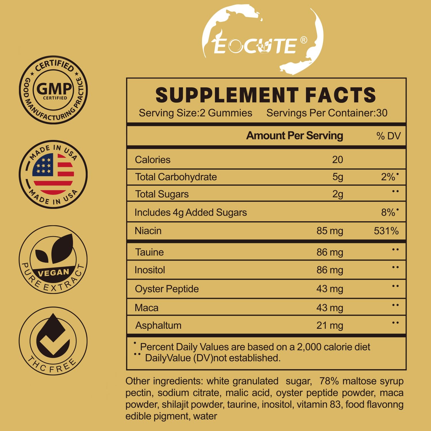 Gomitas de maca y shilajit puro del Himalaya para mejor salud física