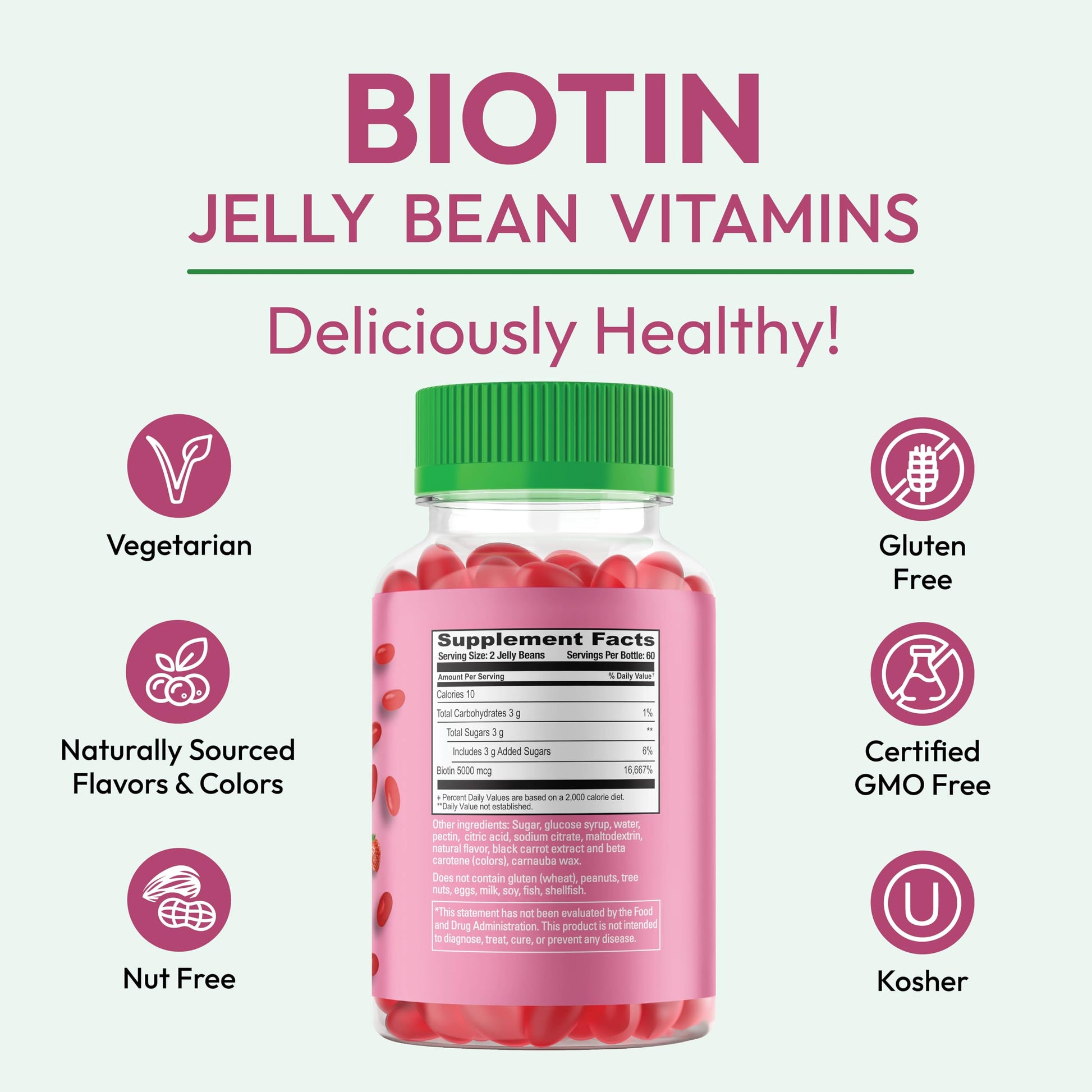Gomitas masticables biotina fuerza extra Human Beanz para uñas