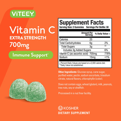 Gomitas masticables vitamina c para adultos y adolescentes