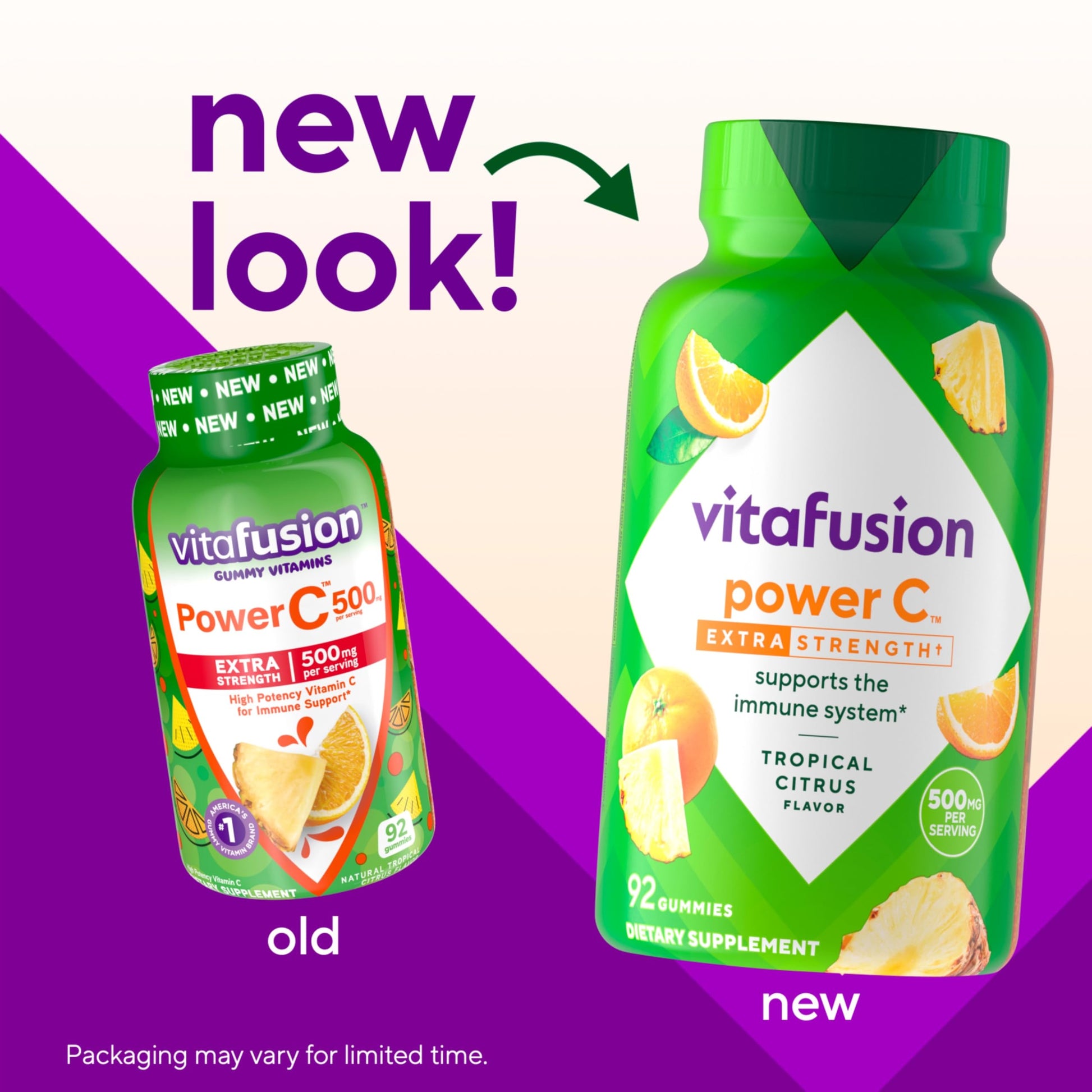 Gomitas masticables vitamina c Vitafusion sabor tropical