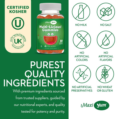 Gomitas Maxi Health certificadas Kosher y de calidad pura