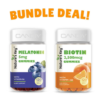 Gomitas Melatonina y Biotina Nature's Key paquete 240 unidades