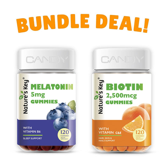 Gomitas Melatonina y Biotina Nature's Key paquete 240 unidades