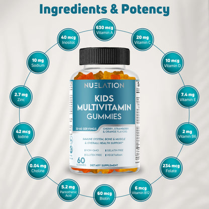 Gomitas multivitamínicas diarias para niños NUELATION sabor frutas