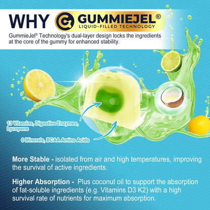Gomitas multivitaminas con enzimas digestivas y licopeno