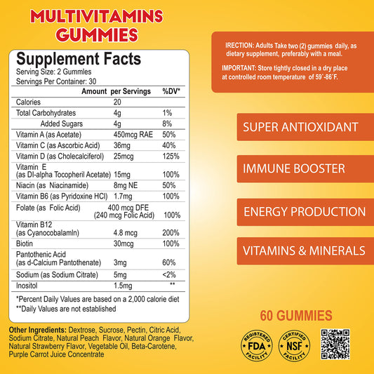 gomitas multivitaminas detalles de ingredientes