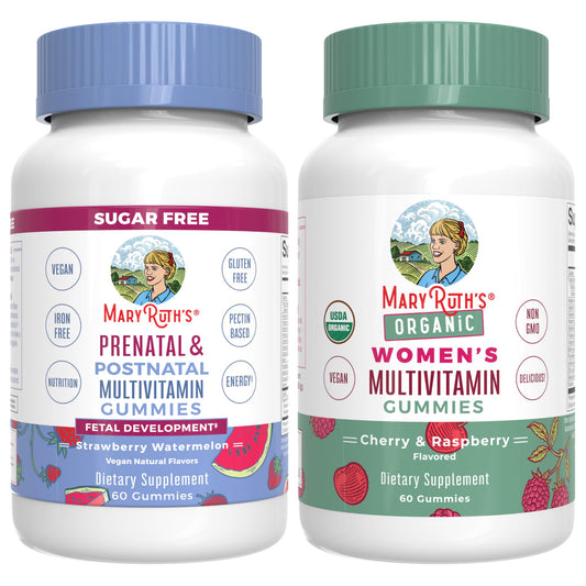 Gomitas multivitamínicas MaryRuth Organics para mujeres sabor cereza y frambuesa