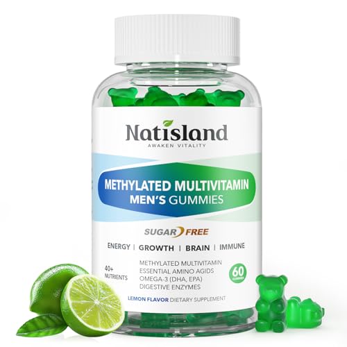 Frasco de gomitas multivitamínicas metiladas para hombres