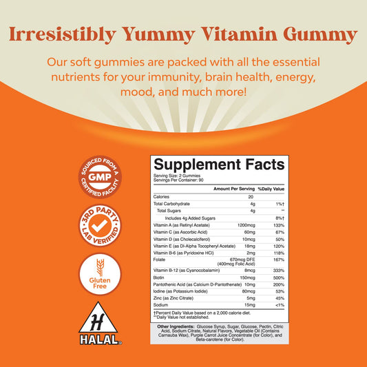 Gomitas multivitaminas Natures Craft con cúrcuma y vitamina D
