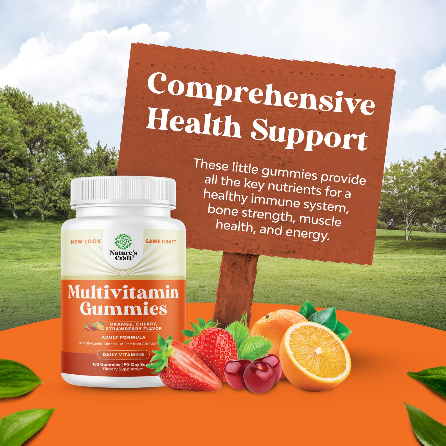 Gomitas multivitaminas Natures Craft para salud visual y energía