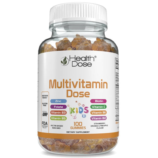 Botella de gomitas multivitaminas para niños Health Dose