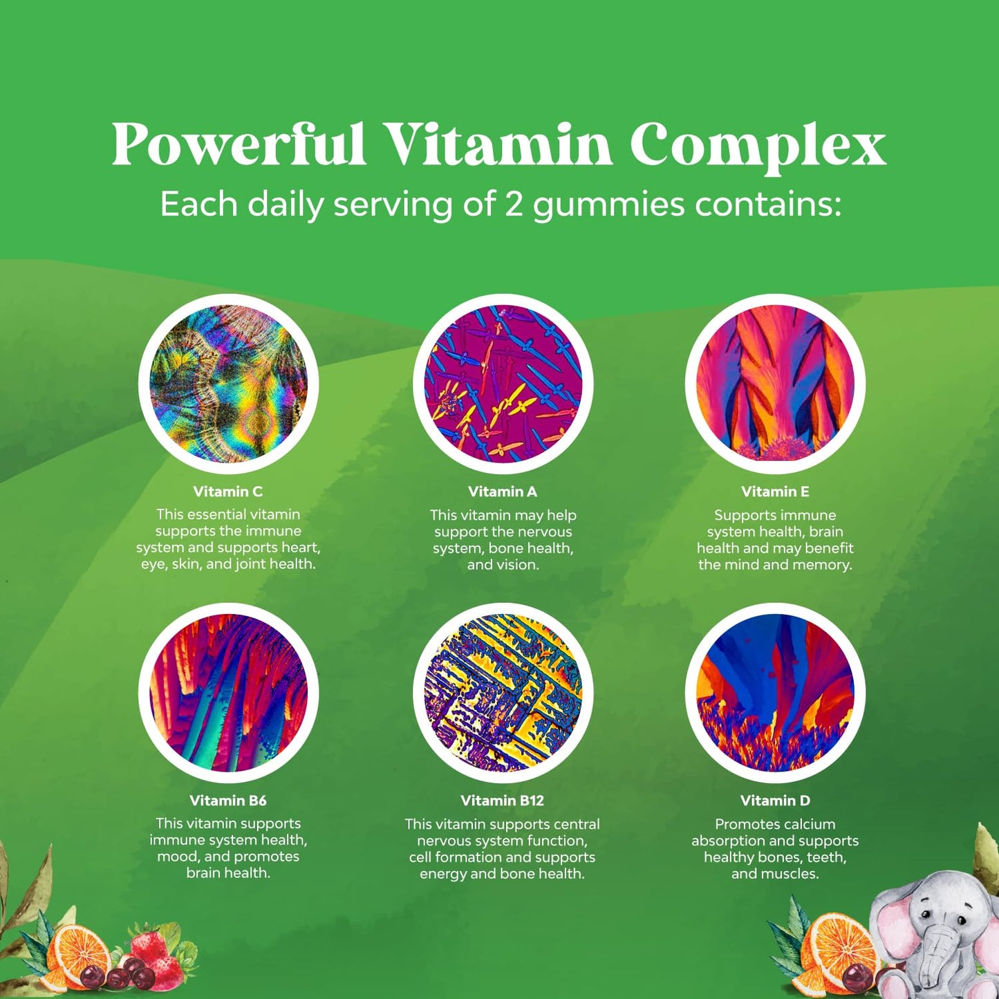 Gomitas de multivitaminas sabor fresa y manzana para niños