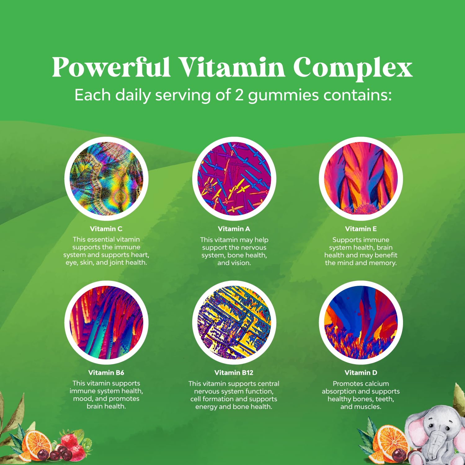 Gomitas de multivitaminas sabor fresa y manzana para niños