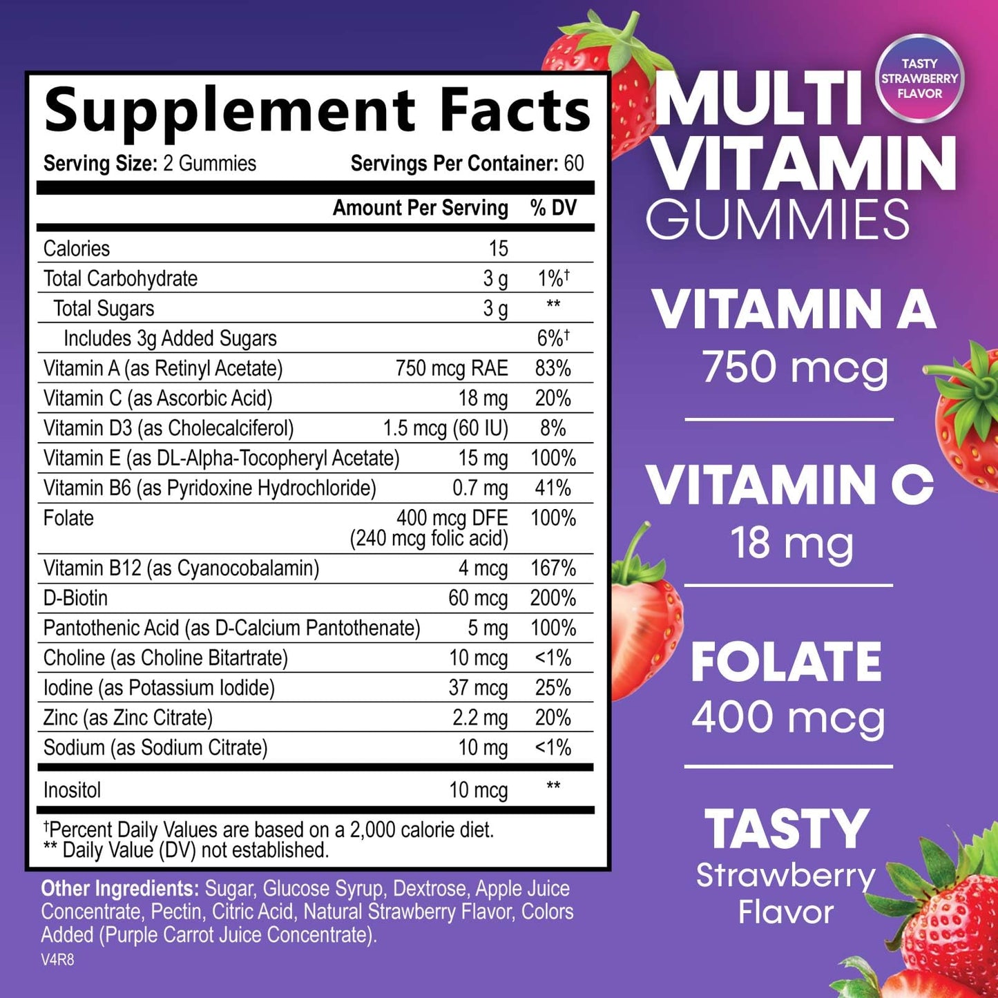 Gomitas multivitaminas con vitaminas y minerales