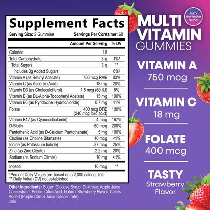 Gomitas multivitaminas con vitaminas y minerales